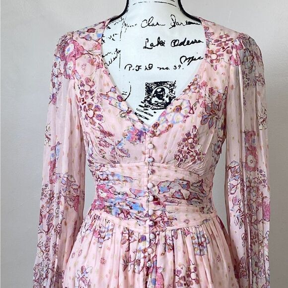 HEMANT & NANDITA Floral Print Button-Front Minidress size S - Picture 4 of 16